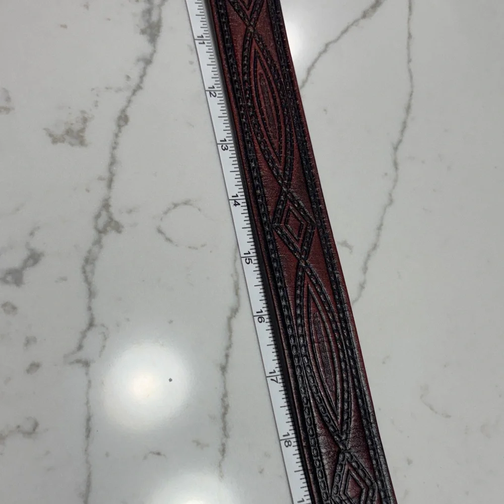 Wrangler Dark Brown Leather Belt with Gold Buckle